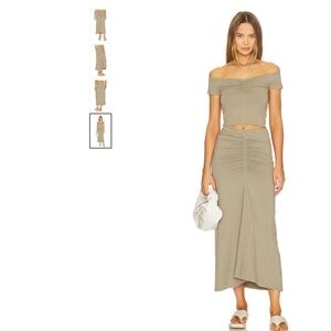 Bobi Set, Skirt and Top XS, Sage Green, New Condition